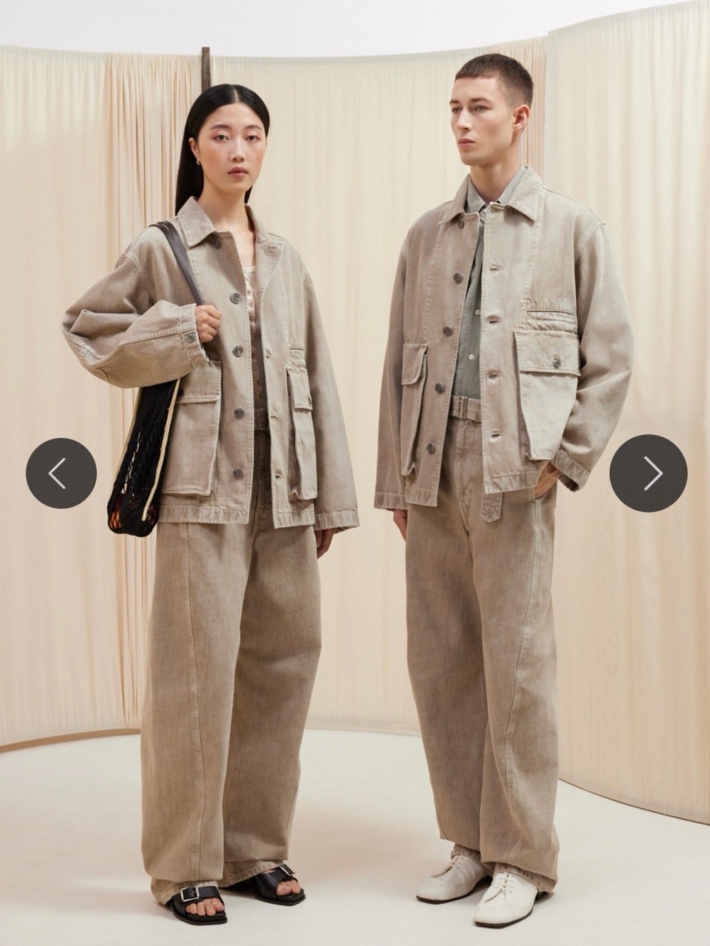 LEMAIRE UNISEX 
Boxy Jacket in Snow Beige Size M